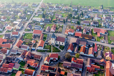 Church building of St. Martin Merkershausen in the village center in the district Merkershausen in Bad Königshofen im Grabfeld in the state Bavaria, Germany