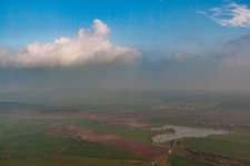 UL in the haze in Westhausen in the state Thuringia, Germany