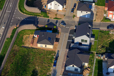 New Development Area East (Im Holderbusch) in Minfeld in the state Rhineland-Palatinate, Germany viewn from the air