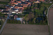 Ornamental garden from the west in Erlenbach bei Kandel in the state Rhineland-Palatinate, Germany