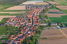 Main Street from the West in Erlenbach bei Kandel in the state Rhineland-Palatinate, Germany