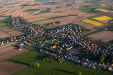 Schleithal in the state Bas-Rhin, France viewn from the air