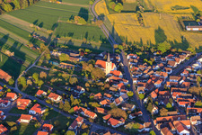 St. Ludwig in the evening light in Scheibenhardt in the state Rhineland-Palatinate, Germany