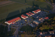Shopping centers in the district Neulauterburg in Berg in the state Rhineland-Palatinate, Germany from the plane