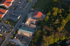 Shopping centers in the district Neulauterburg in Berg in the state Rhineland-Palatinate, Germany from a drone