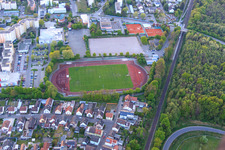 Sports fields at the Wörth indoor swimming pool and Tennis Club Wörth eV in Wörth am Rhein in the state Rhineland-Palatinate, Germany