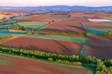 Model airfield of the model flying club Freckenfeld eV in Freckenfeld in the state Rhineland-Palatinate, Germany from the plane