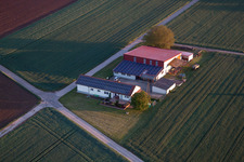 Oblique view of Billigheim-Ingenheim in the state Rhineland-Palatinate, Germany