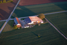 Billigheim-Ingenheim in the state Rhineland-Palatinate, Germany seen from above