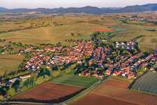 Village view in the morning from the northeast in Impflingen in the state Rhineland-Palatinate, Germany