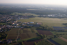 Aerial view of Airport in the district Speyerdorf in Neustadt an der Weinstraße in the state Rhineland-Palatinate, Germany