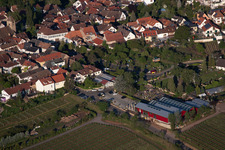 Aerial photograpy of Flowers Schupp in the district Gimmeldingen in Neustadt an der Weinstraße in the state Rhineland-Palatinate, Germany