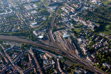 Gleisdreieck in Neustadt an der Weinstraße in the state Rhineland-Palatinate, Germany out of the air