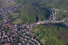 Drone recording of District Hambach an der Weinstraße in Neustadt an der Weinstraße in the state Rhineland-Palatinate, Germany