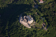 Castle Hambach in Neustadt in the Weinstrasse in the state Rhineland-Palatinate from the plane