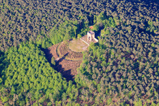 Drone image of Victory and Peace Monument in Edenkoben in the state Rhineland-Palatinate, Germany