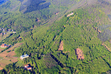 Rietburg Castle Ruins and Rietburg Railway in Rhodt unter Rietburg in the state Rhineland-Palatinate, Germany