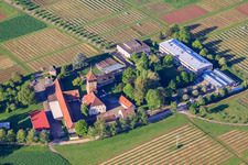 Aerial photograpy of Viticulture Research Institute, JKI Institute for Grape Breeding Geilweilerhof in Siebeldingen in the state Rhineland-Palatinate, Germany