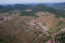 Bird's eye view of Village view of Birkweiler in the state Rhineland-Palatinate
