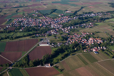District Ingenheim in Billigheim-Ingenheim in the state Rhineland-Palatinate, Germany from the plane