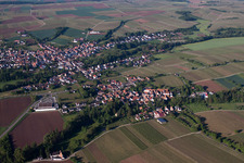 Bird's eye view of District Ingenheim in Billigheim-Ingenheim in the state Rhineland-Palatinate, Germany