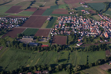 District Ingenheim in Billigheim-Ingenheim in the state Rhineland-Palatinate, Germany viewn from the air