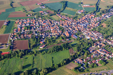 Village view in the morning from the north in the district Ingenheim in Billigheim-Ingenheim in the state Rhineland-Palatinate, Germany