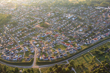 Aerial view of Bird ring in the morning in Jockgrim in the state Rhineland-Palatinate, Germany