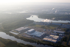 Aerial view of Oberwald Industrial Estate, PEG in Wörth am Rhein in the state Rhineland-Palatinate, Germany