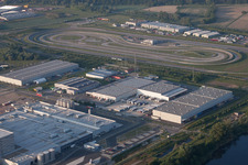 Oberwald industrial area in Wörth am Rhein in the state Rhineland-Palatinate, Germany out of the air