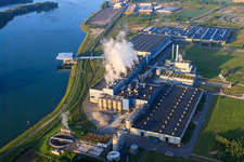 Papierfabrik Palm GmbH & Co. KG | Plant Wörth am Rhein in Wörth am Rhein in the state Rhineland-Palatinate, Germany from the plane