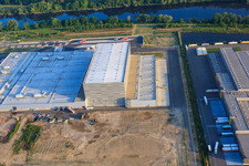 Construction site of Pfälzer Erfrischungsgetränke GmbH in Wörth am Rhein in the state Rhineland-Palatinate, Germany from above