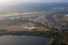District Leopoldshafen in Eggenstein-Leopoldshafen in the state Baden-Wuerttemberg, Germany from the drone perspective