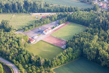 Aerial photograpy of VFR playground in the district Rheinsheim in Philippsburg in the state Baden-Wuerttemberg, Germany