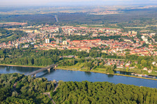 Railway bridge over the Rhine in Germersheim in the state Rhineland-Palatinate, Germany