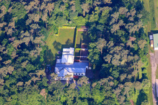 Aerial view of Schützenhaus 1928 Rülzheim eV in Rülzheim in the state Rhineland-Palatinate, Germany