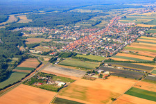 City overview from the northeast in Kandel in the state Rhineland-Palatinate, Germany from above