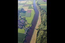 Village on the river bank areas of the Weser river in Brevoerde in the state Lower Saxony, Germany