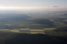 Aerial view of Nuclear power plant Grohnde remotely in the district Grohnde in Emmerthal in the state Lower Saxony, Germany