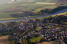Village on the river bank areas of the Weser river in the district Daspe in Hehlen in the state Lower Saxony, Germany