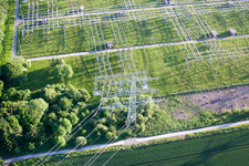 Oblique view of Substation Grohnde in the district Grohnde in Emmerthal in the state Lower Saxony, Germany