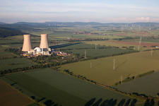 Oblique view of Nuclear power plant in the district Grohnde in Emmerthal in the state Lower Saxony, Germany