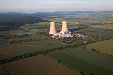 Nuclear power plant in the district Grohnde in Emmerthal in the state Lower Saxony, Germany from above