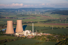 Building remains of the reactor units and facilities of the NPP nuclear power plant in Emmerthal in the state Lower Saxony