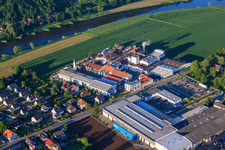 Chemical plant of Dr. Paul Lohmann GmbH & Co. KGaA on the banks of the Weser in the district Kirchohsen in Emmerthal in the state Lower Saxony, Germany