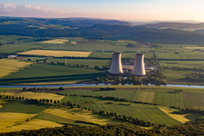 Nuclear power plant in the district Grohnde in Emmerthal in the state Lower Saxony, Germany viewn from the air