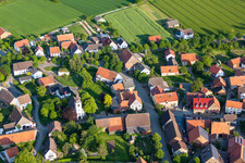 Aerial photograpy of Church building St. Bartholomaeus-Kirche in Tietelsen in the state North Rhine-Westphalia, Germany
