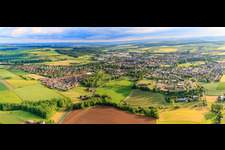 Aerial view of City panorama from the northeast in Brakel in the state North Rhine-Westphalia, Germany