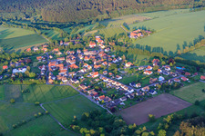 Aerial view of Village view from the west in the district Hummersen in Lügde in the state North Rhine-Westphalia, Germany