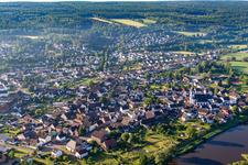 Aerial view of District Lüchtringen in Höxter in the state North Rhine-Westphalia, Germany
